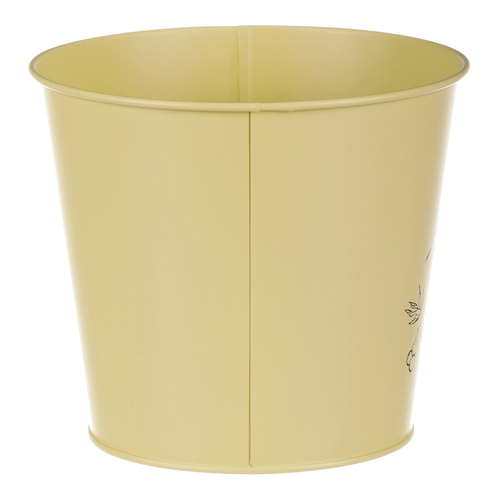 Obal kovový - motiv ptáčka, barva žlutá