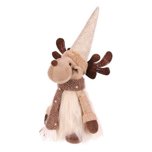 Sob - látková figurka, sedící, béžovo-hnědá