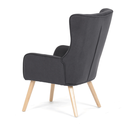 Křeslo ušák, šedá, manšestrová látka, AK-314 GREY2