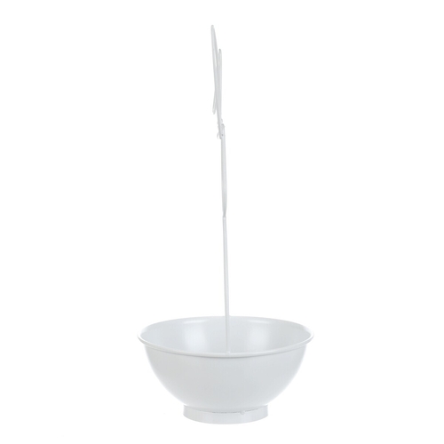 Obal na květiny - kovový, tvar zajíce, bílý, cena za sadu 2 ks