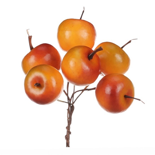 Jablíčka na drátku - umělá, oranžová, cena za balení (36 ks)