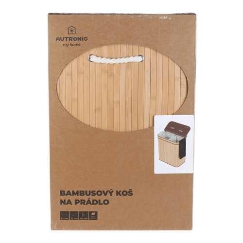 Koš prádelní - bambusový, s víkem, barva přírodní