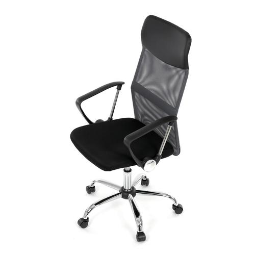 Kancelářská židle, houpací mechanismus, šedá síťovina, KA-E305 GREY
