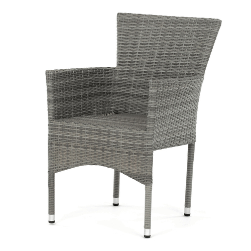 Zahradní židle, kov, polyratan, šedá, AZC-S2118 GREY