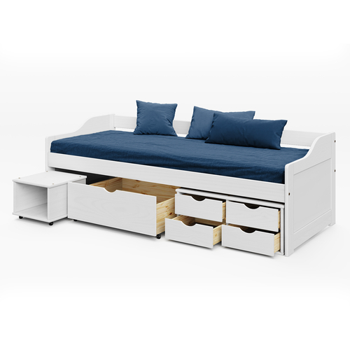 Jednolůžko se zásuvkami MAXIMA bílé