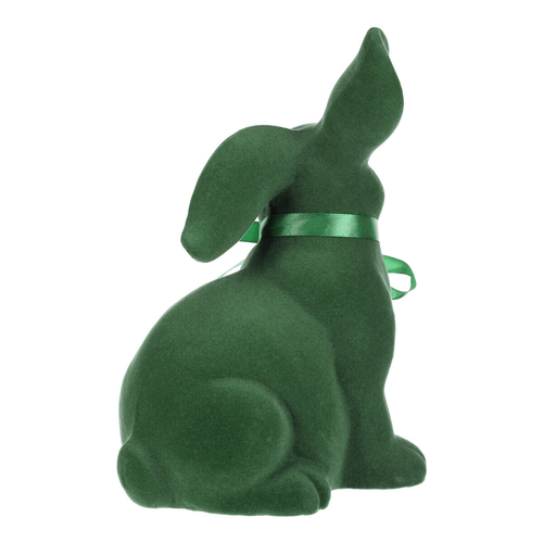 Zajíc - keramická figurka, semišový povrch, vel. L, zelená