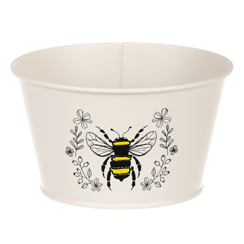 Obal kovový - motiv včelky, barva krémová