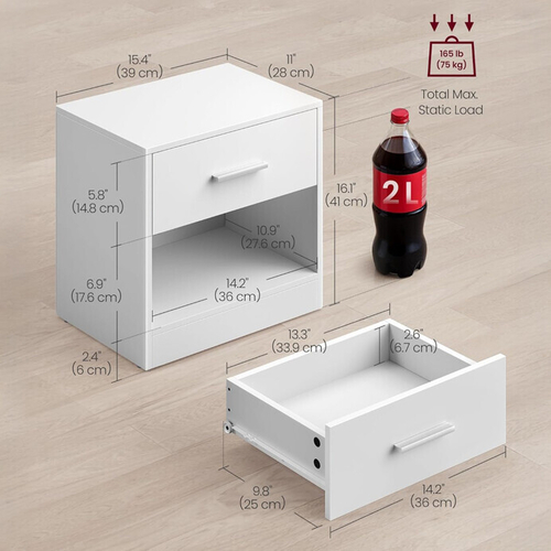 Odkládací stolek 39x28x41cm, mdf ANT-E1081 WT