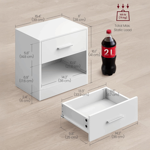 Odkládací stolek 39x28x41cm, mdf ANT-E1081 WT