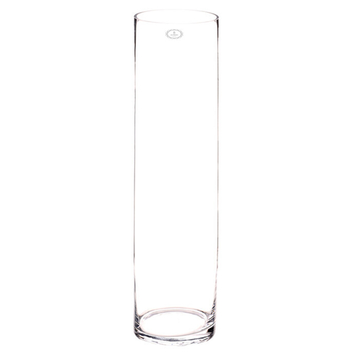 Váza skleněná - tvar válec, výška 60 cm, čirá