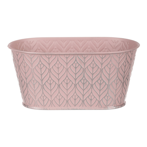 Obal kovový - truhlík, stříbrný vzor, barva růžová