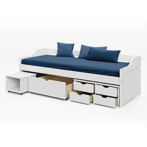 Jednolůžko se zásuvkami MAXIMA bílé