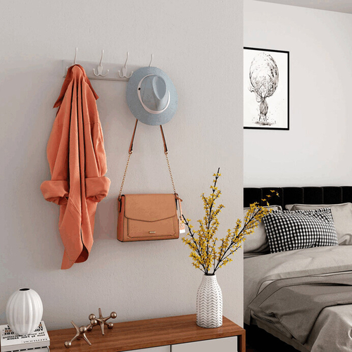 Věšák, dřevo, bílá, ABP-E1030 WT