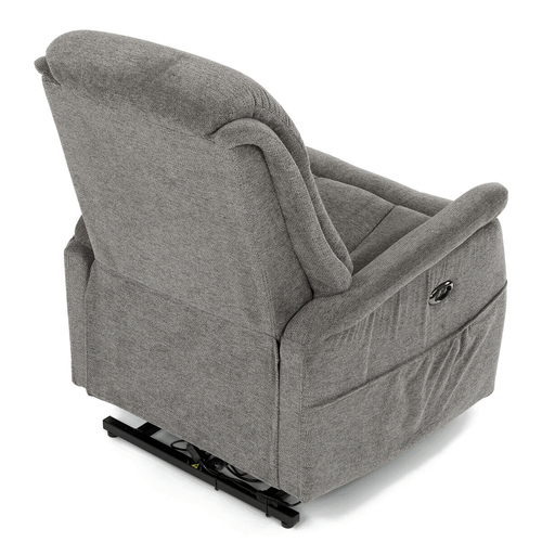 Polohovací křeslo, elektrické zabudované ovládání, šedá, látka, TV-Q8575 GREY2