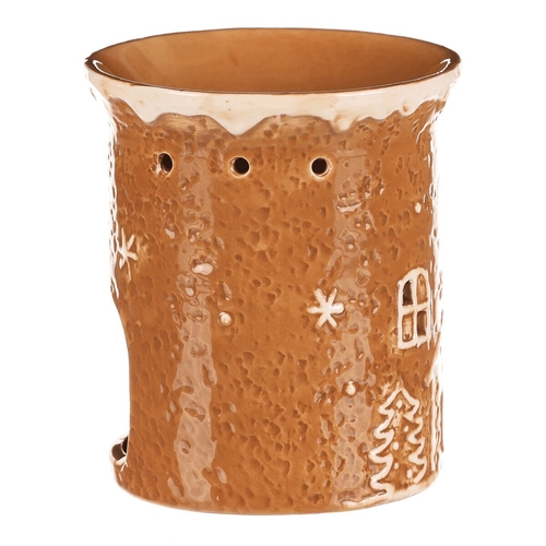 Aromalampa perníková - keramika, s domkem, hnědá