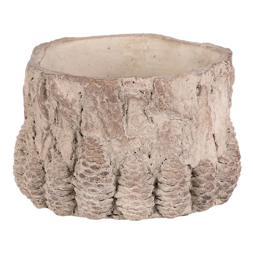 Obal betonový - vzor kůry se šiškami, vel. S, světle šedý