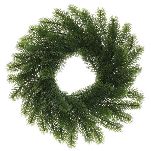 Věnec smrkový - pr. 35 cm, umělý, barva zelená