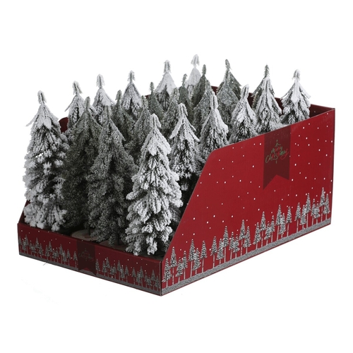 Smrk na špalku - mini, umělý, 25 cm, mix 3 druhů, cena za 1 ks