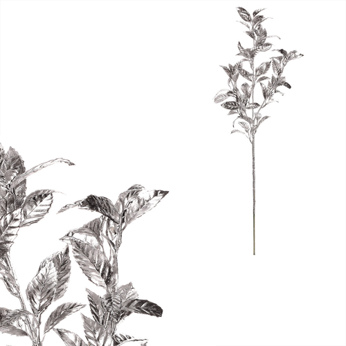 Čajovník - umělá větev s lístky, barva stříbrná