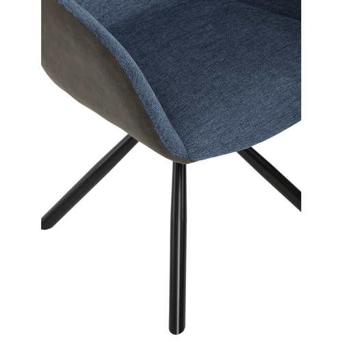 Jídelní židle otočná 180°, modrá, látka, DCH-Y1143 BLUE2