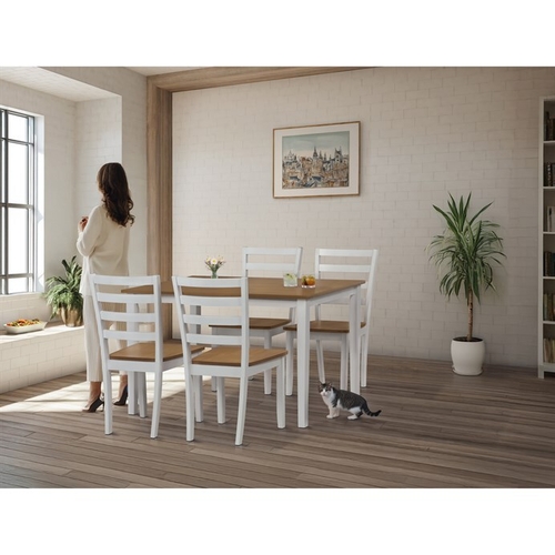 Jídelní set s 4 židlemi, 120x75x75cm, dýha, dub, VESPA OAK