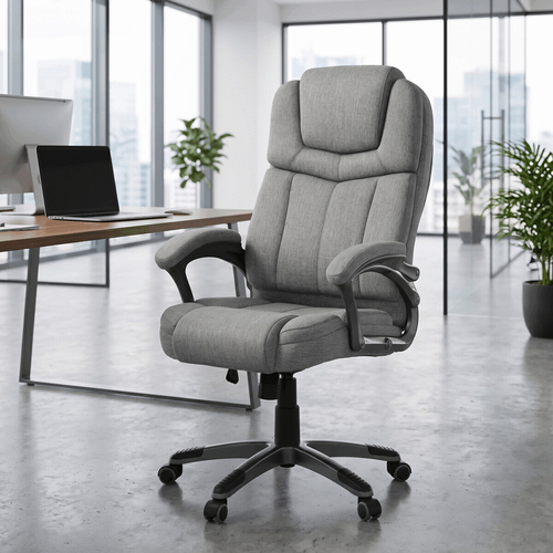 Kancelářské křeslo, houpací mechanismus, šedá látka, KA-C715 GREY2