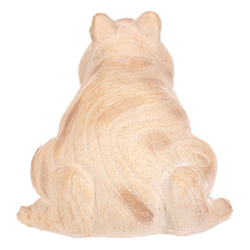 Žába - figurka z polyresinu, větší, imitace dřeva