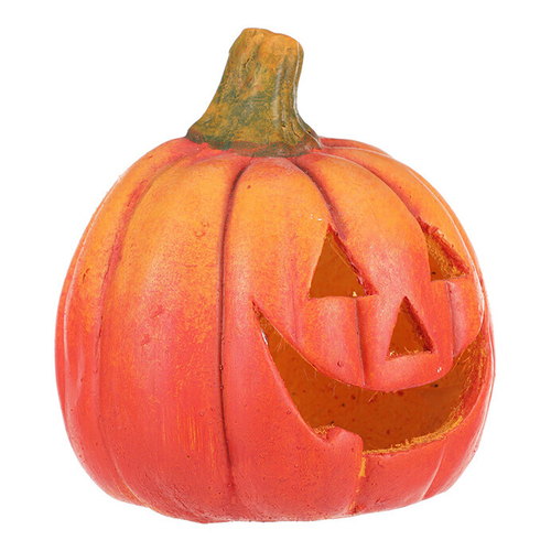 Dýně z terakoty - svícen, barva oranžovo-červená