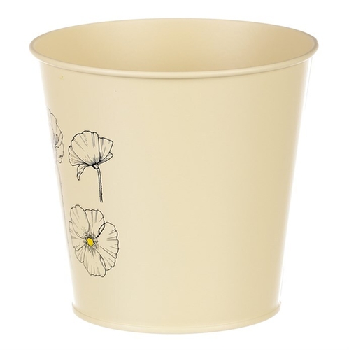 Obal kovový - motiv kvetoucího máku, žlutý