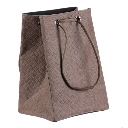 Koš prádelní - látkový, stahovací, hnědá barva