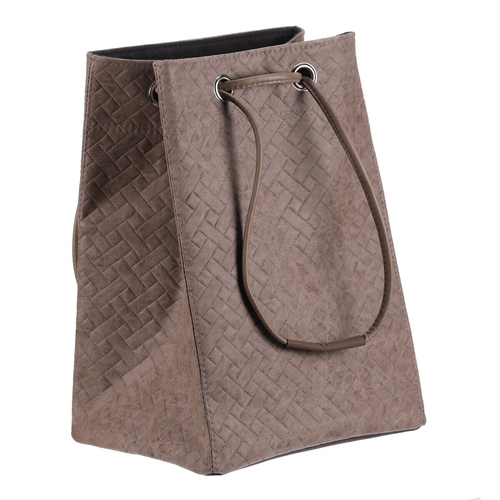 Koš prádelní - látkový, stahovací, hnědá barva