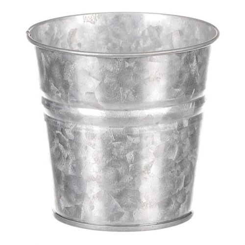 Obal kovový - kulatý, zinkový, barva stříbrná