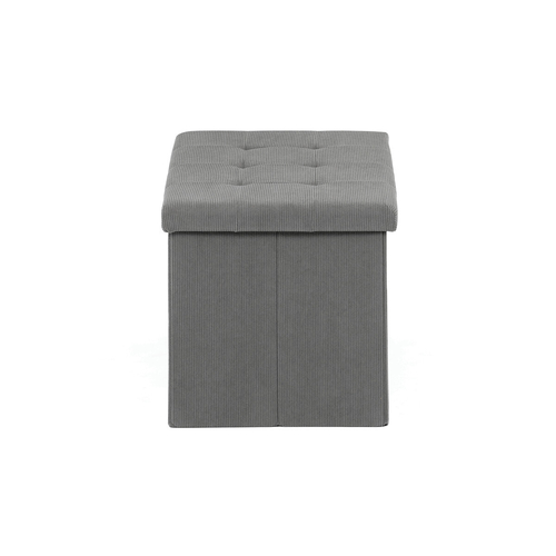 Taburet s úložným prostorem, šedá, manšestrová látka, TAB-472 GREY6