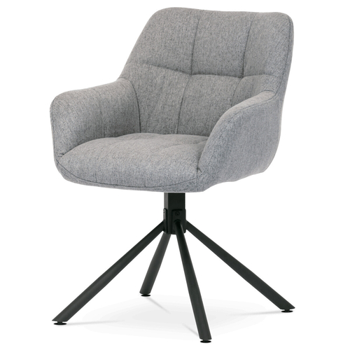 Židle jídelní, šedá, hladká látka, HC-532 SIL2