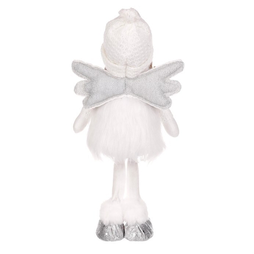 Anděl se srdcem - látková figurka, bílá barva