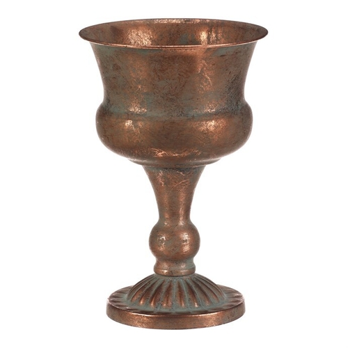 Číše kovová - aranžovací, 25 cm, barva měděná