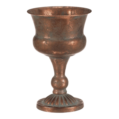 Číše kovová - aranžovací, 25 cm, barva měděná