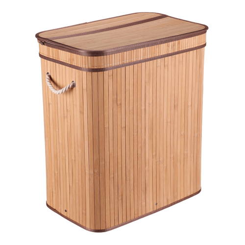 Koš prádelní - bambusový, s víkem, barva přírodní