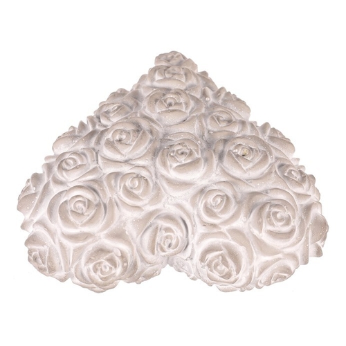 Srdce s růžemi - betonové, šedé