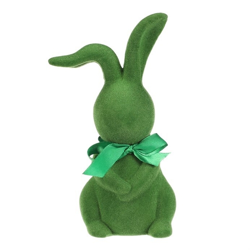 Zajíc - keramická figurka, semišový povrch, vel. M, zelená
