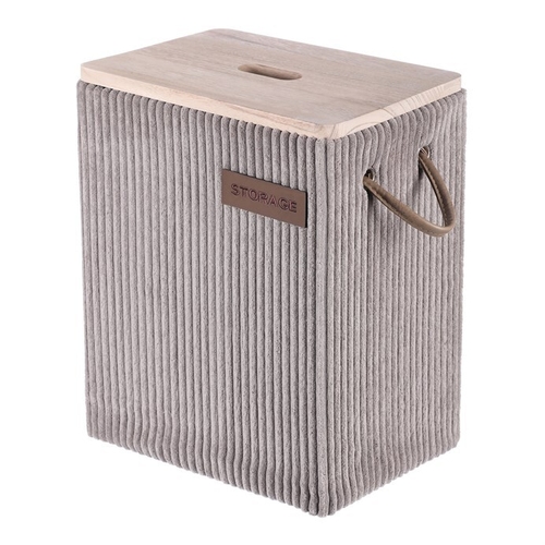 Koš prádelní - látkový s víkem, šedý, cena za sadu 5 ks