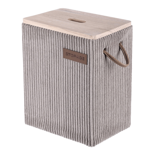 Koš prádelní - látkový s víkem, šedý, cena za sadu 5 ks