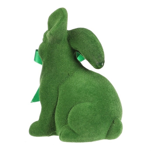 Zajíc - keramická figurka, semišový povrch, vel. S, zelená
