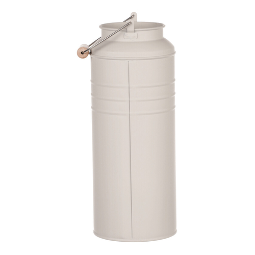 Váza kovová - tvar bandasky, barva šedá