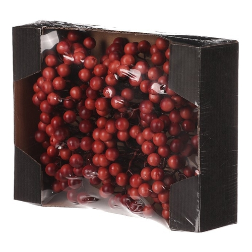 Bobule na drátku - barva červená, cena za balení (24 ks)