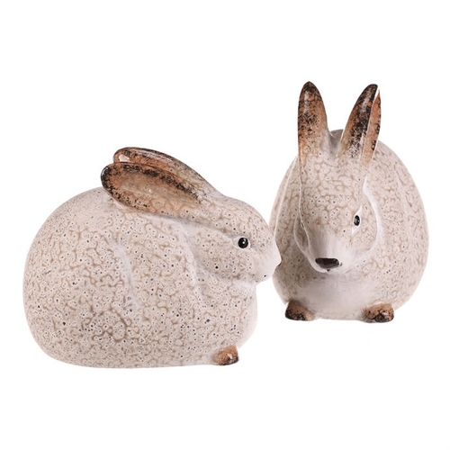 Zajíc - keramická figurka, krémová, vel. L, mix 2, cena za 1 ks