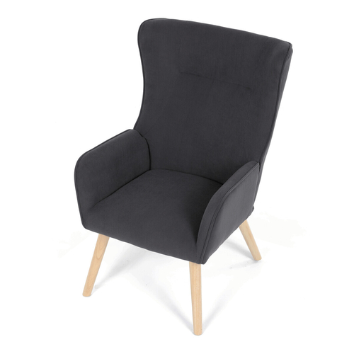 Křeslo ušák, šedá, manšestrová látka, AK-314 GREY2