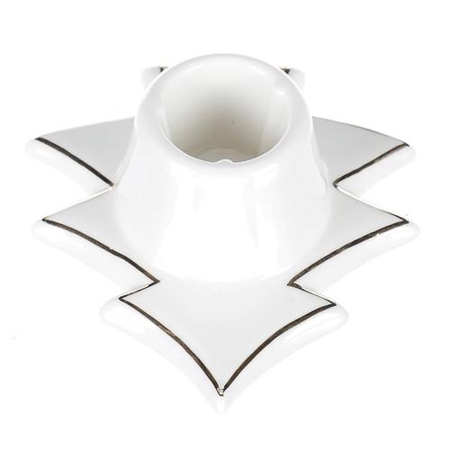 Svícen na kónickou svíčku - porcelán, tvar stromku, bílý