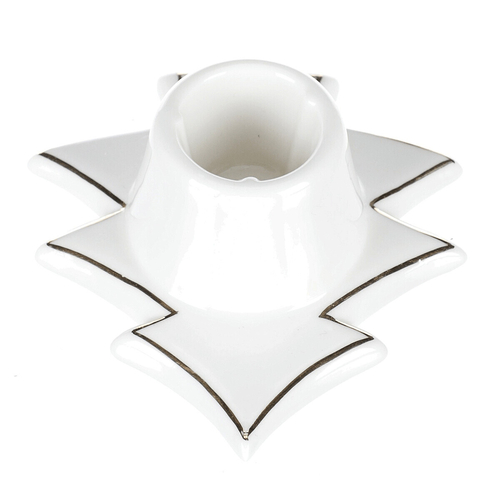 Svícen na kónickou svíčku - porcelán, tvar stromku, bílý