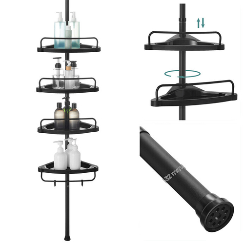 Koupelnová police, plast, černá, AKP-E1001 BK